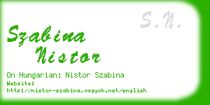 szabina nistor business card